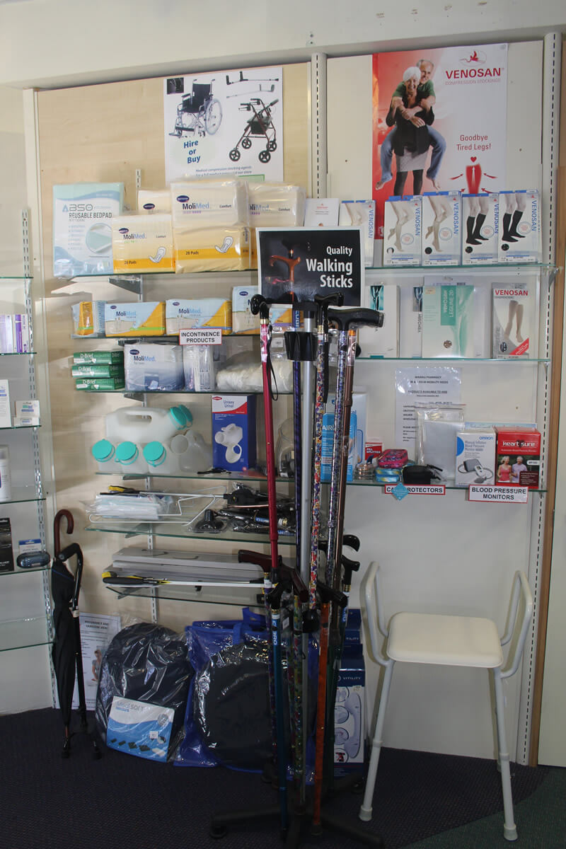 Walking Sticks And Incontinence Products At Wairau Pharmacy
